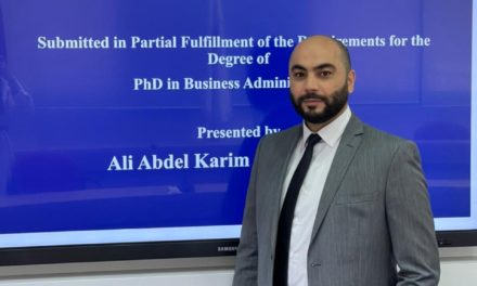 علي أبو علي يتألق بنيله درجة دكتوراه في إدارة الأعمال من جامعة بيروت العربية