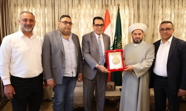 مفتي زحلة والبقاع يستقبل وفد نقابة الغزل والنسيج المصرية ويشيد بالعلاقات الأخوية