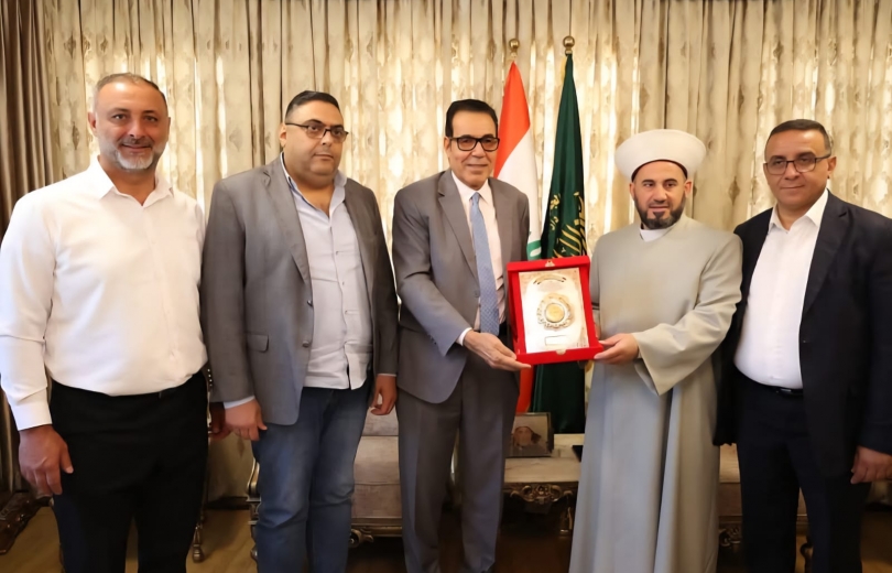 مفتي زحلة والبقاع يستقبل وفد نقابة الغزل والنسيج المصرية ويشيد بالعلاقات الأخوية
