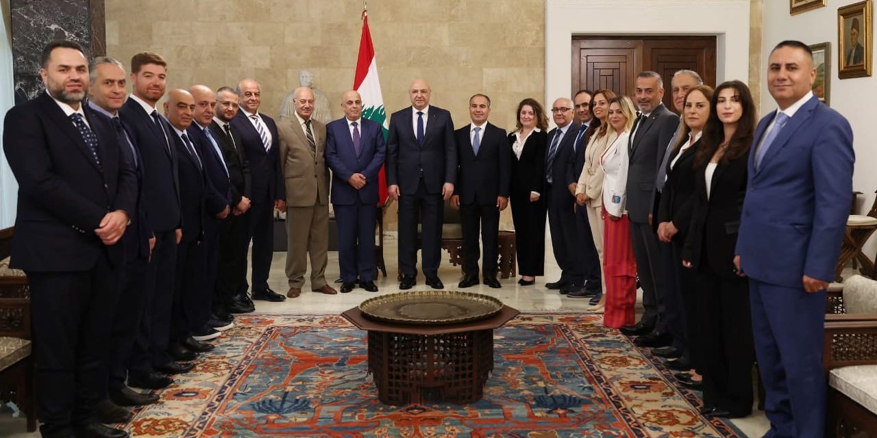 رئيس تجمع الصناعيين في البقاع نقولا أبو فيصل ووفد من التجمع زاروا القصر الجمهوري والتقوا الرئيس جوزاف عون