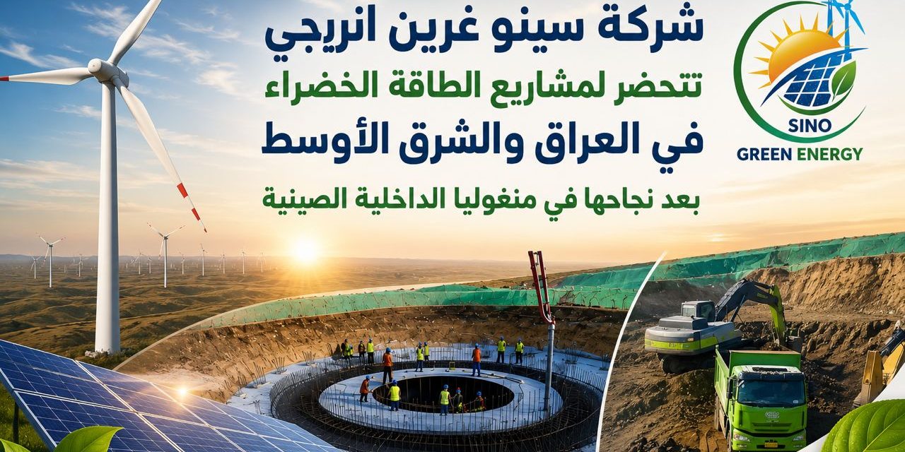 سينو غرين إنرجي” تتجه نحو مشاريع الطاقة الخضراء في العراق والشرق الأوسط بعد نجاح مشروع ضخم في الصين.